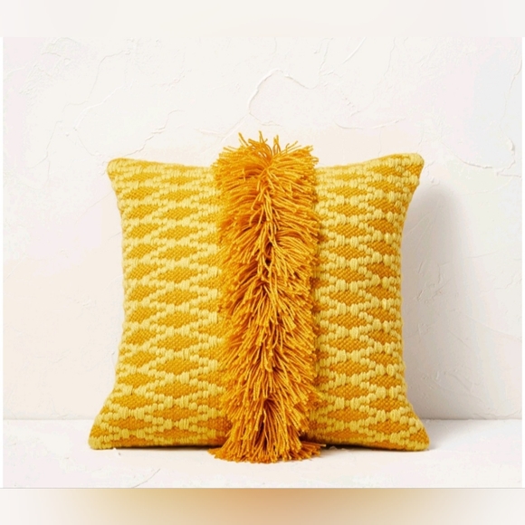 Opalhouse designed Jungalow DiamondTexturedWovenSquareThrowPillowGold - Picture 1 of 6